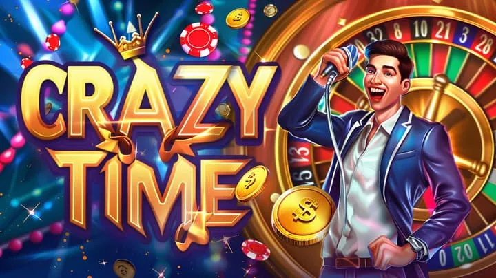 67BD Crazy Time spinning segment wheel presenting bonus rounds and multipliers 67BD Crazy Time spinning segment wheel